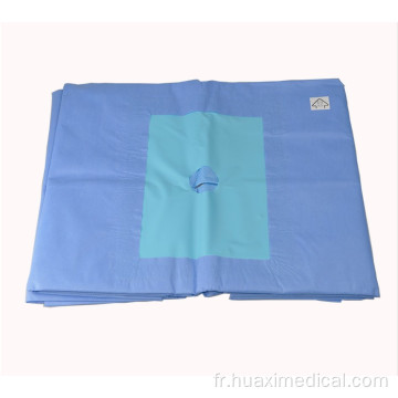 Drape chirurgical jetable médical Drapé de hanche fendu en U